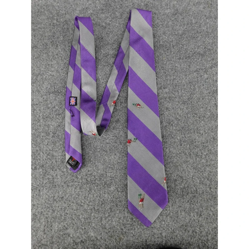 Robert Talbott Tie‎ Mens OS Purple Good Silk Tennis Stripe Nordstrom Hand Sewn
